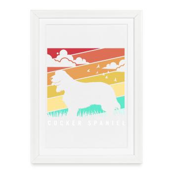 Cocker Spaniel - Affiche encadrée (27 × 37 cm) - blanc - Devant