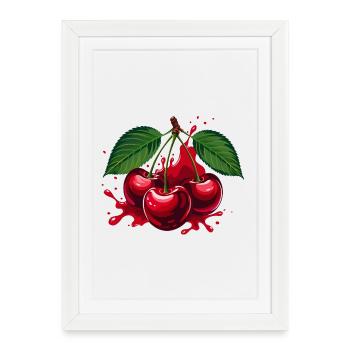 Cherries - Framed poster (27 × 37 cm) - white - Front