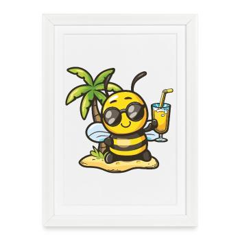 Vacances d’été des abeilles - Affiche encadrée (27 × 37 cm) - blanc - Devant