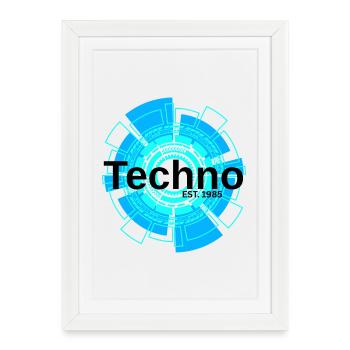 TechCircle Neon 1985 - Framed poster (27 × 37 cm) - white - Front