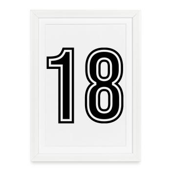 Symbole numérique 18 - Affiche encadrée (27 × 37 cm) - blanc - Devant
