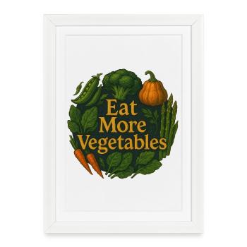 Eat More Vegetables Artwork - Framed poster (27 × 37 cm) - white - Front
