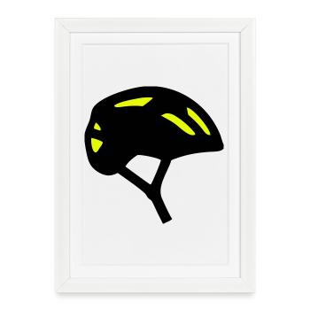 Icône du profil du casque de vélo - Affiche encadrée (27 × 37 cm) - blanc - Devant