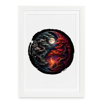 Japanese Bonsai Tree Plant Yin-Yang Bonsai - Framed poster (27 × 37 cm) - white - Front