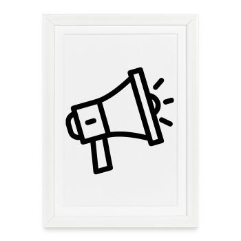 mégaphone - Affiche encadrée (27 × 37 cm) - blanc - Devant