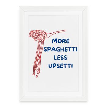 Design spaghetti amusant - Affiche encadrée (27 × 37 cm) - blanc - Devant