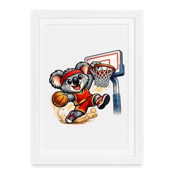 Koala mignon avec un dunk assuré - Affiche encadrée (27 × 37 cm) - blanc - Devant