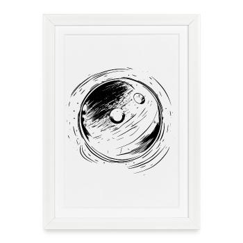 Bowling Ball Line Art - Framed poster (27 × 37 cm) - white - Front