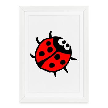 Coccinelle - Affiche encadrée (27 × 37 cm) - blanc - Devant
