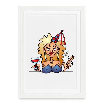 anniversaire - Affiche encadrée (27 × 37 cm) - blanc - Devant