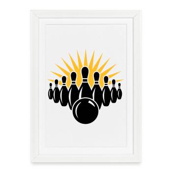 jeu de quilles - Affiche encadrée (27 × 37 cm) - blanc - Devant