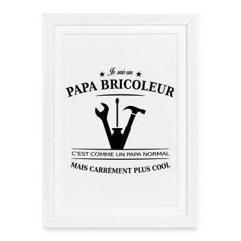papa bricoleur - Affiche encadrée (27 × 37 cm) - blanc - Devant