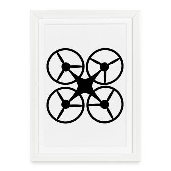 6061912 121684366 drone - Affiche encadrée (27 × 37 cm) - blanc - Devant