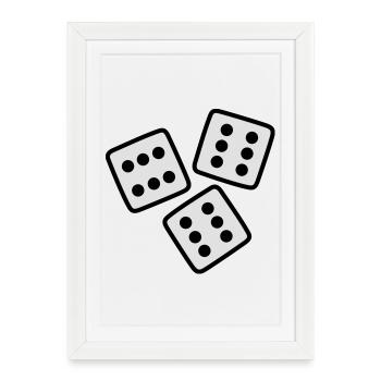 Dice - 18 ans Anniversaire - Affiche encadrée (27 × 37 cm) - blanc - Devant