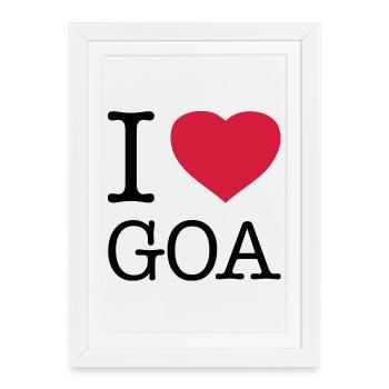 J’AIME GOA Inde - Affiche encadrée (27 × 37 cm) - blanc - Devant