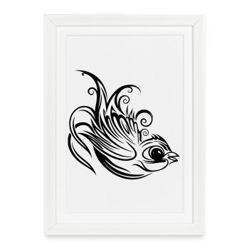 Swallow, spring, spring messenger - Framed poster (27 × 37 cm) - white - Front