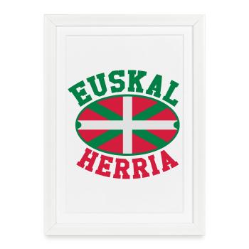 Euskal Herria - Affiche encadrée (27 × 37 cm) - blanc - Devant