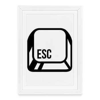 Computer button - Framed poster (27 × 37 cm) - white - Front