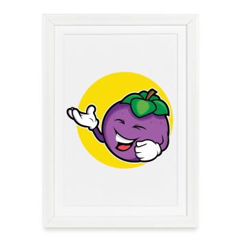 Conception de prune - Affiche encadrée (27 × 37 cm) - blanc - Devant
