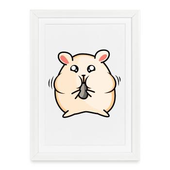 Hamster design - Framed poster (27 × 37 cm) - white - Front
