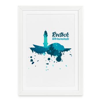 Rostock Warnemünde - Affiche encadrée (27 × 37 cm) - blanc - Devant