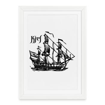 Kiel - Voilier - Affiche encadrée (27 × 37 cm) - blanc - Devant