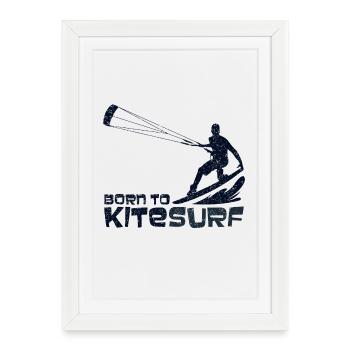 Kitesurf - conception - Affiche encadrée (27 × 37 cm) - blanc - Devant