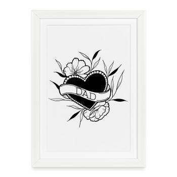 Papa - Affiche encadrée (27 × 37 cm) - blanc - Devant
