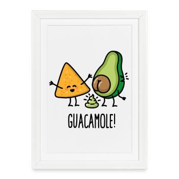 Avocat de la merde guacamole tortilla-chips Keto diète - Affiche encadrée (27 × 37 cm) - blanc - Devant