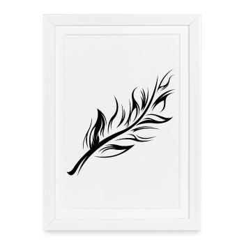Illustration de plume Nature Logo Symbole d’oiseau icône - Affiche encadrée (27 × 37 cm) - blanc - Devant