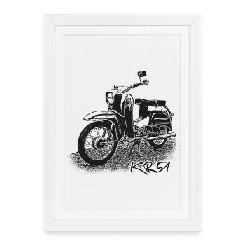 SIMSON Schwalbe KR51 - Framed poster (27 × 37 cm) - white - Front