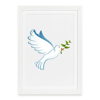Colombe de la Paix - Affiche encadrée (27 × 37 cm) - blanc - Devant