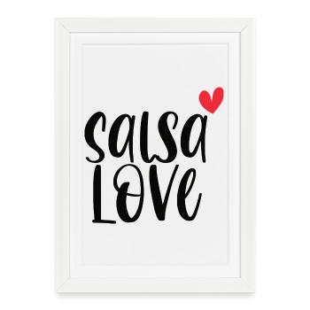 L’amour de la salsa! Danseur danseur Cadeau de danse - Affiche encadrée (27 × 37 cm) - blanc - Devant