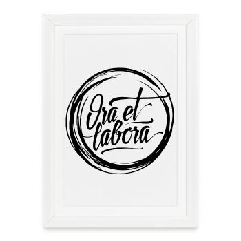 Ora et labora - Framed poster (27 × 37 cm) - white - Front