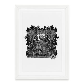 Mécanicien, Voiture, V8, Muscle Car, Garage - Affiche encadrée (27 × 37 cm) - blanc - Devant