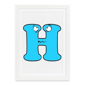H - Affiche encadrée (27 × 37 cm) - blanc - Devant