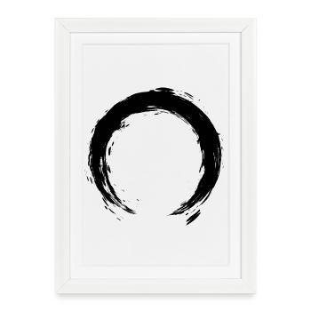 Cercle Zen Enso - Affiche encadrée (27 × 37 cm) - blanc - Devant