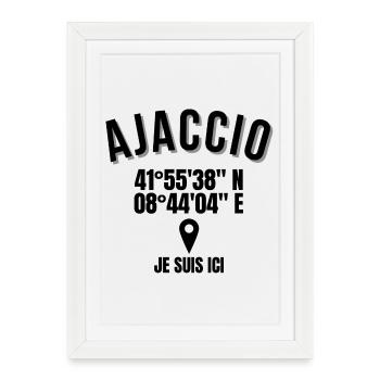 Corse, Corse humour, Ajaccio - Affiche encadrée (27 × 37 cm) - blanc - Devant