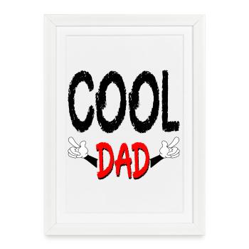 Fête des Pères - COOL DAD - DADDY FAMILY - Affiche encadrée (27 × 37 cm) - blanc - Devant