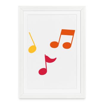Partitions – 3 couleurs - Affiche encadrée (27 × 37 cm) - blanc - Devant