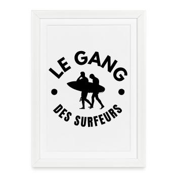 surf, planche de surf, spot de surf - Affiche encadrée (27 × 37 cm) - blanc - Devant