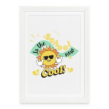 L’école est le nouveau cool - T-Shirt Enfant - Affiche encadrée (27 × 37 cm) - blanc - Devant