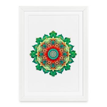 Kaleidoscope Flower Mandala - Framed poster (27 × 37 cm) - white - Front