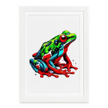 Frog - Framed poster (27 × 37 cm) - white - Front