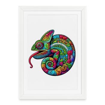 Caméléon - Affiche encadrée (27 × 37 cm) - blanc - Devant