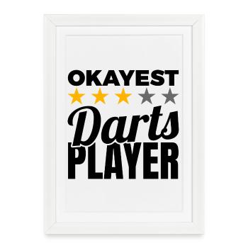 Drôle de joueur de fléchettes - Affiche encadrée (27 × 37 cm) - blanc - Devant