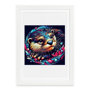 Otter - Framed poster (27 × 37 cm) - white - Front
