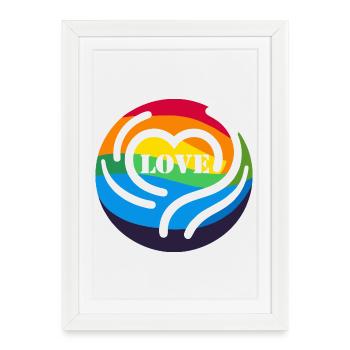 AMOUR Arc-en-ciel - Affiche encadrée (27 × 37 cm) - blanc - Devant