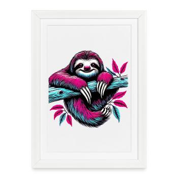 Paresse - Affiche encadrée (27 × 37 cm) - blanc - Devant
