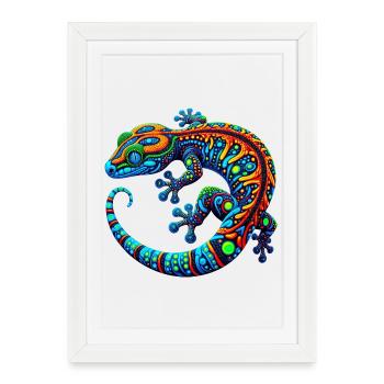 Gecko - Affiche encadrée (27 × 37 cm) - blanc - Devant